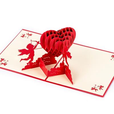 Sustainable Recycled Paper 3D Popup Greeting Card for Valentines Day DIY Personalization Romance Surprise Gift