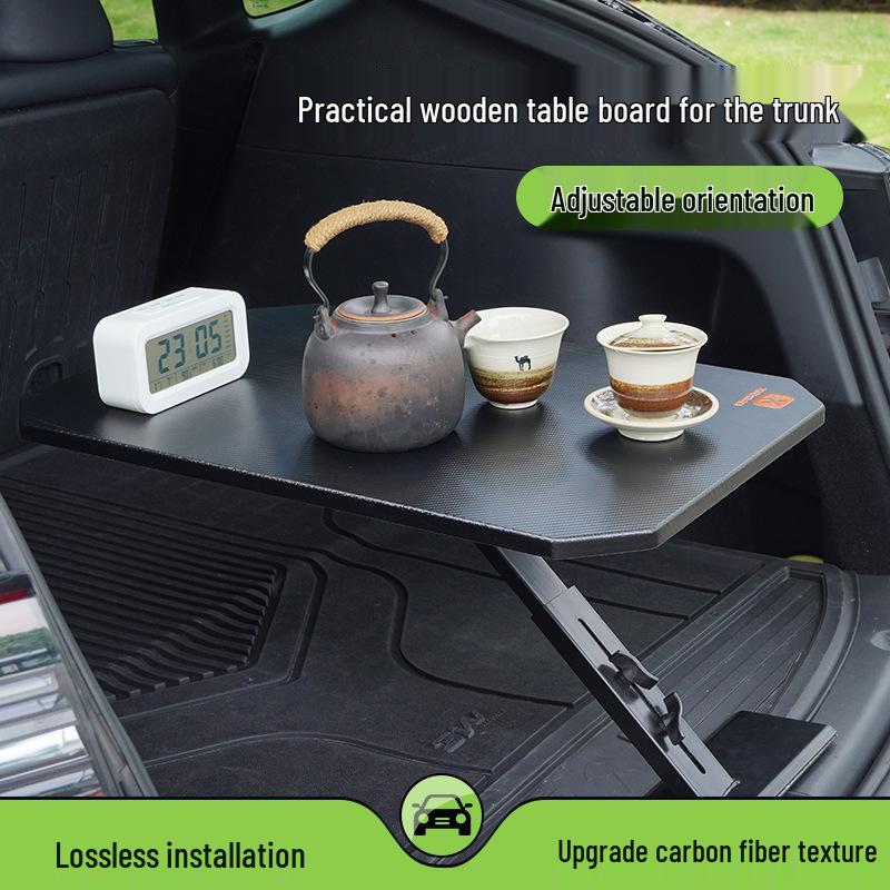 Premium Solid Wood Car Backseat Dining Table - Portable, Compact Tea & Camping Table