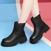 Fashion Leather Waterproof Chunky Women's Snow Boots Winter Fleece-lined Booties Trend 2025 Sale Fashion Plush Warm Luxury Ladies Shoes