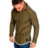 Men's Slim Fit Hooded T-Shirt with Patchwork Stripes and Raglan Sleeves