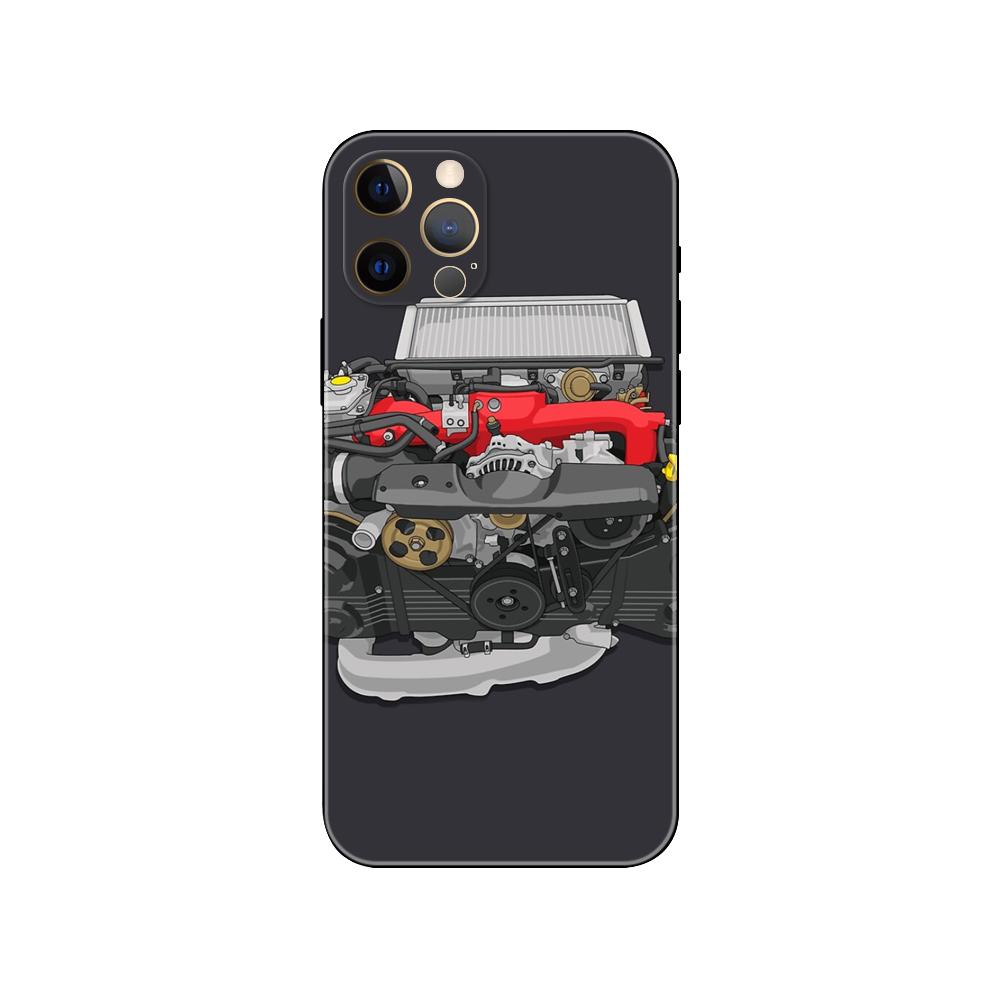 Kryt na telefon s motivem motoru auta pro iPhone 5 5s 2020se 6 6s 7 8 Plus X 10 XR XS 11 12 13 mini pro MAX černý tpu zadní kryt