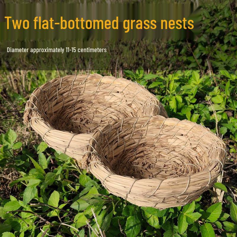 Straw-Woven Bird Nest: Parrot, Budgie, Cockatiel, Quail Sleep and Play Toy