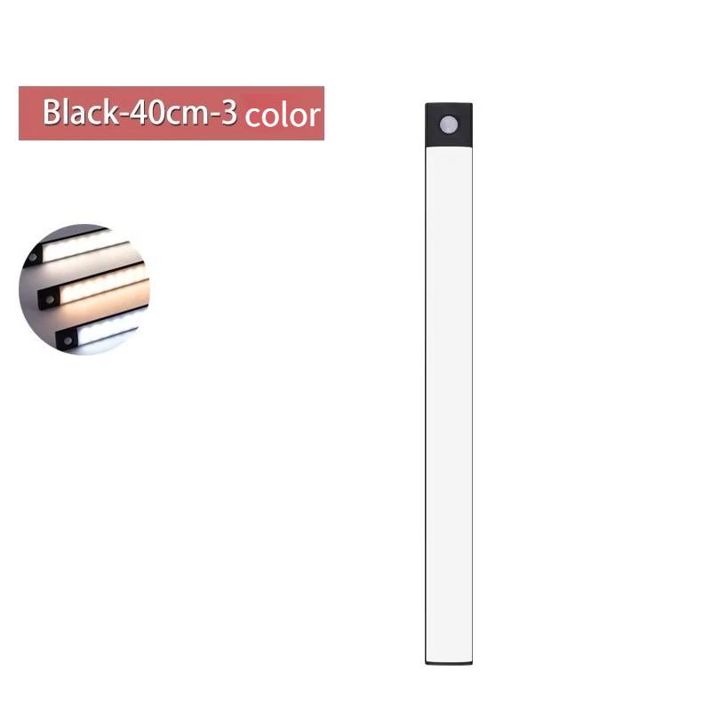 20/40cm LED Motion Sensor Cabinet Light Ultra Thin Rechargeable Night Sensor Lamp 3 Color Adjustable Induction Detector Lamp