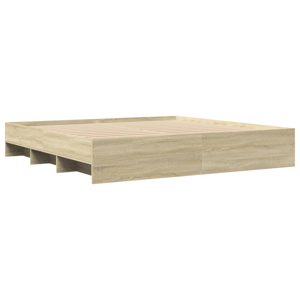 Vidaxl Rama Łóżka Bez Materaca Sonoma Oak 180X200Cm Drewno Klejone