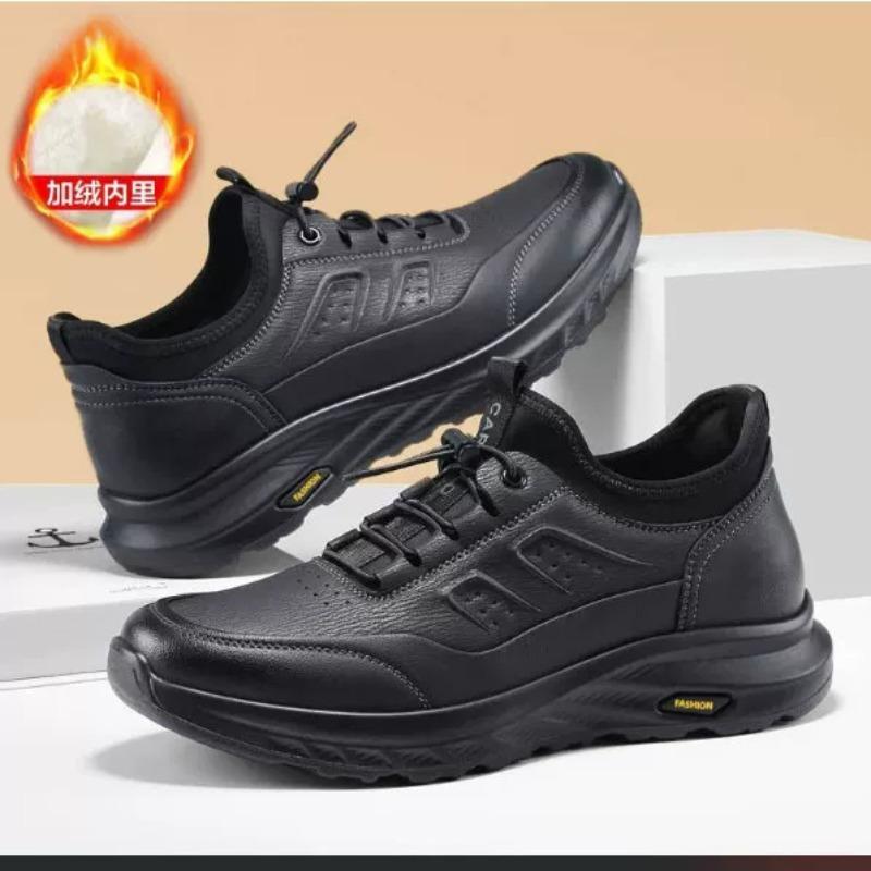 

Wear-resistant shoes men s autumn and winter new velvet thickened warm leather casual shoes non-slip waterproof outdoor men s shoes 44