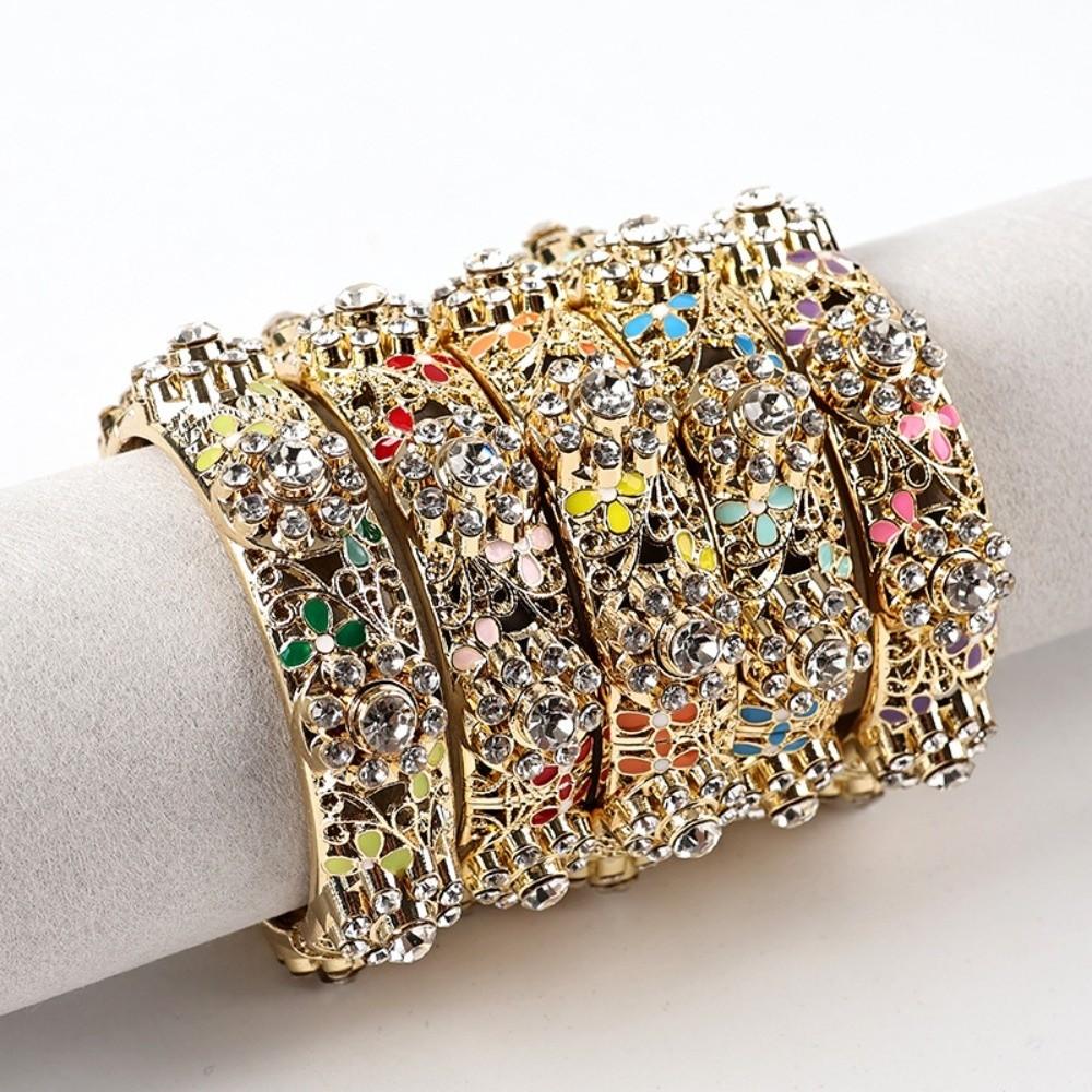 Enamel Vintage Cloisonne Bangle Colorful Hand Bracelet Bohemian Flower Bangle Girls