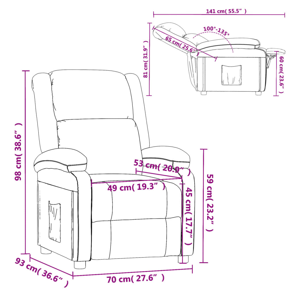 Recliner Chair Yellow Velvet
