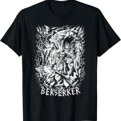 Berserker Warrior Norse VikingPagan Valhalla Bear T-Shirt