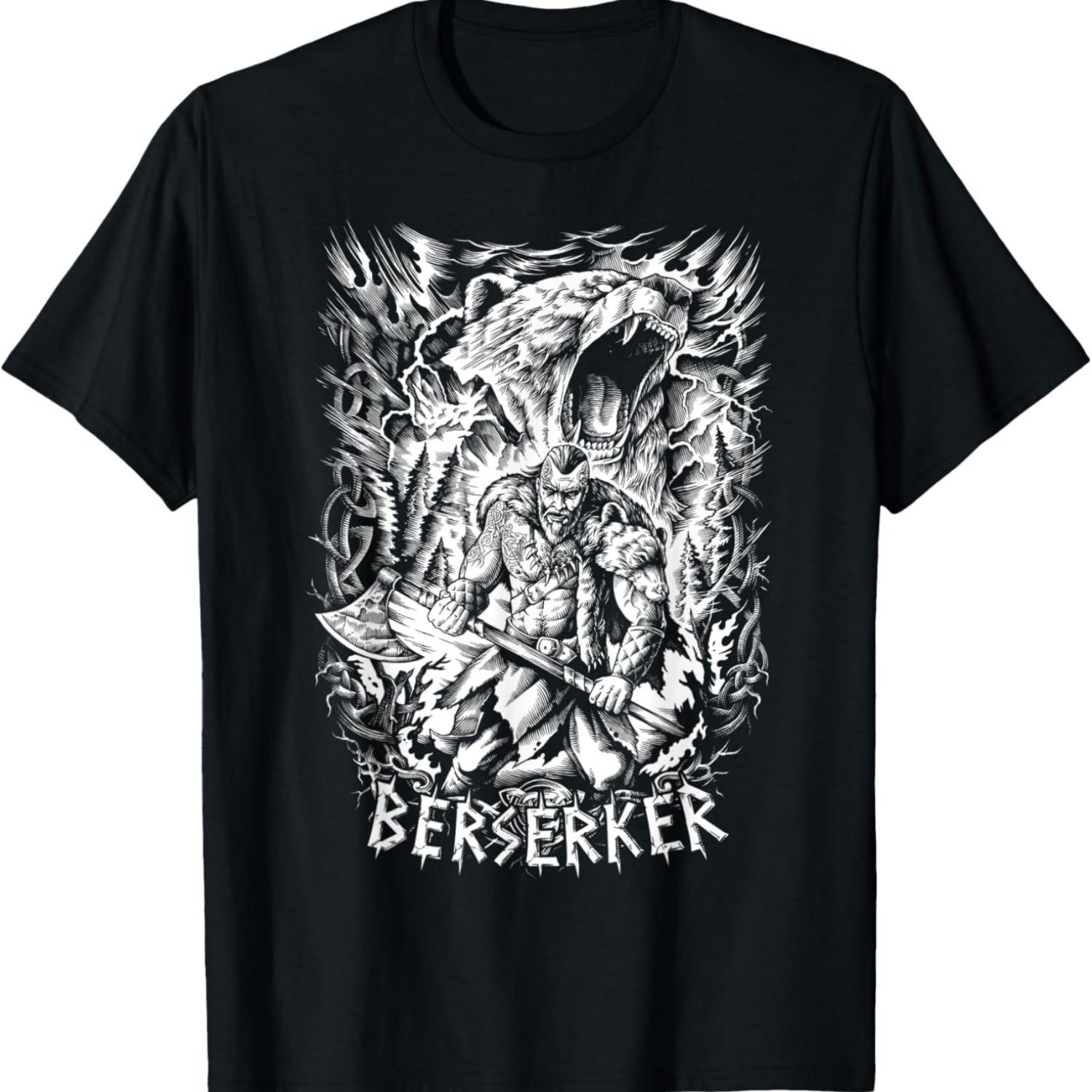 

Футболка Берсерк Воин Норвежский Викинг Языческий Вальхалла Медведь XXXXXL чёрный