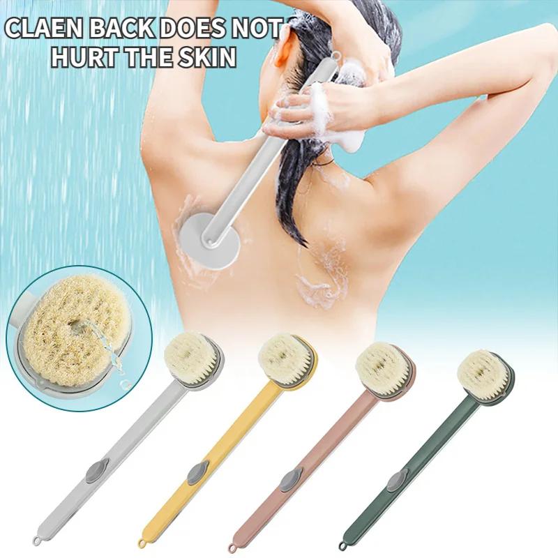 Long Handle Liquid Bath Brush Bathroom Body Brushes Back Body Bath Shower Sponge Exfoliating Scrub Massager Skin Cleaning Tools