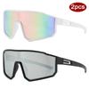 Protective Glasses 2pcs Men Women Outdoor MTB Cycling Sun Glasses Sports Colorful Glasses Full Frame Punk Windproof Goggle
