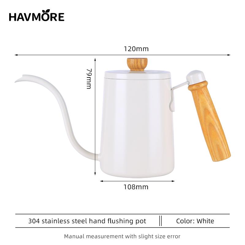Portable Specialty Stainless Steel Gooseneck Pour Over Coffee Kettle Coffee Pot with Wooden Handle