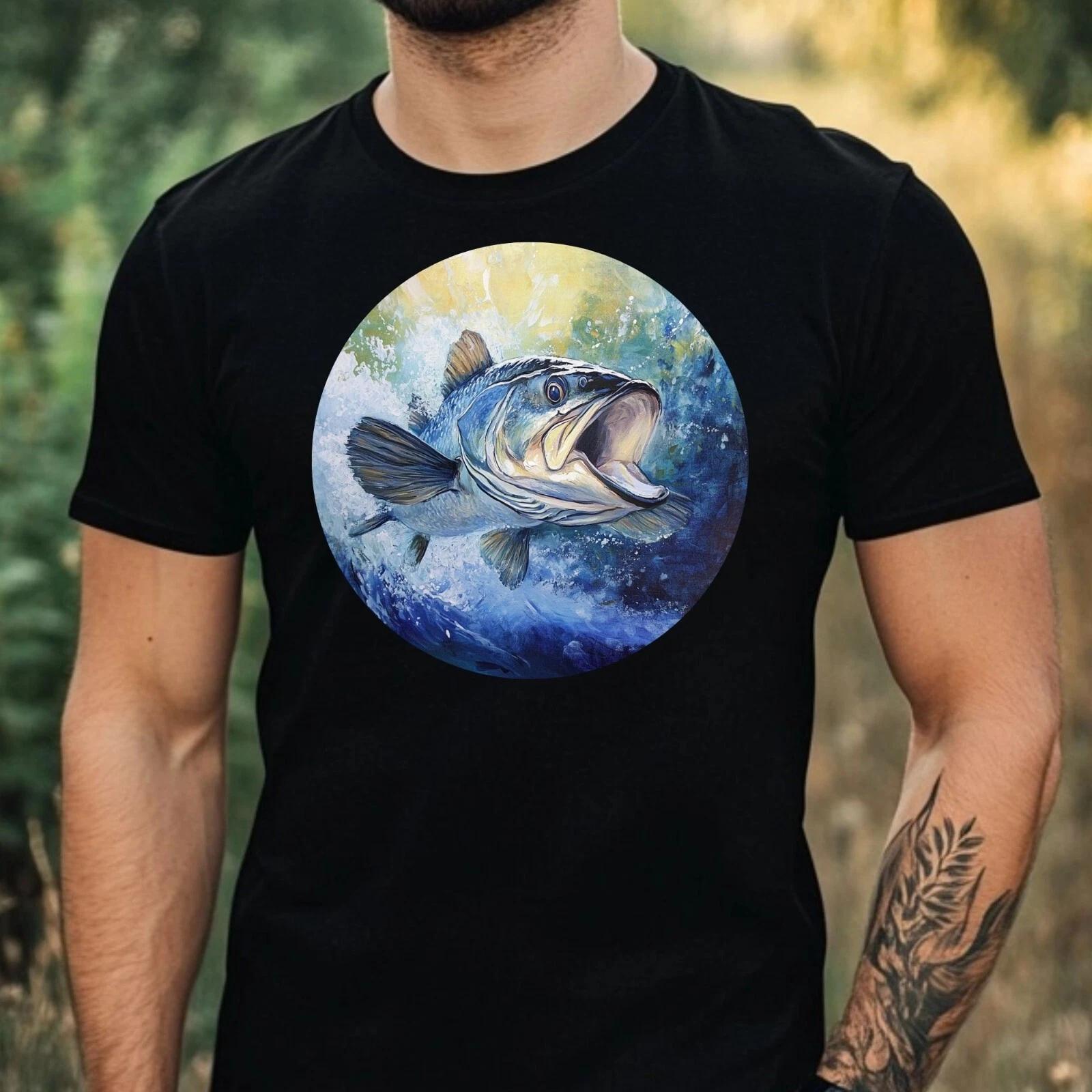 T-Shirt Herren Barsch Portrait Motiv Baumwolle Größe XS bis 5XL S