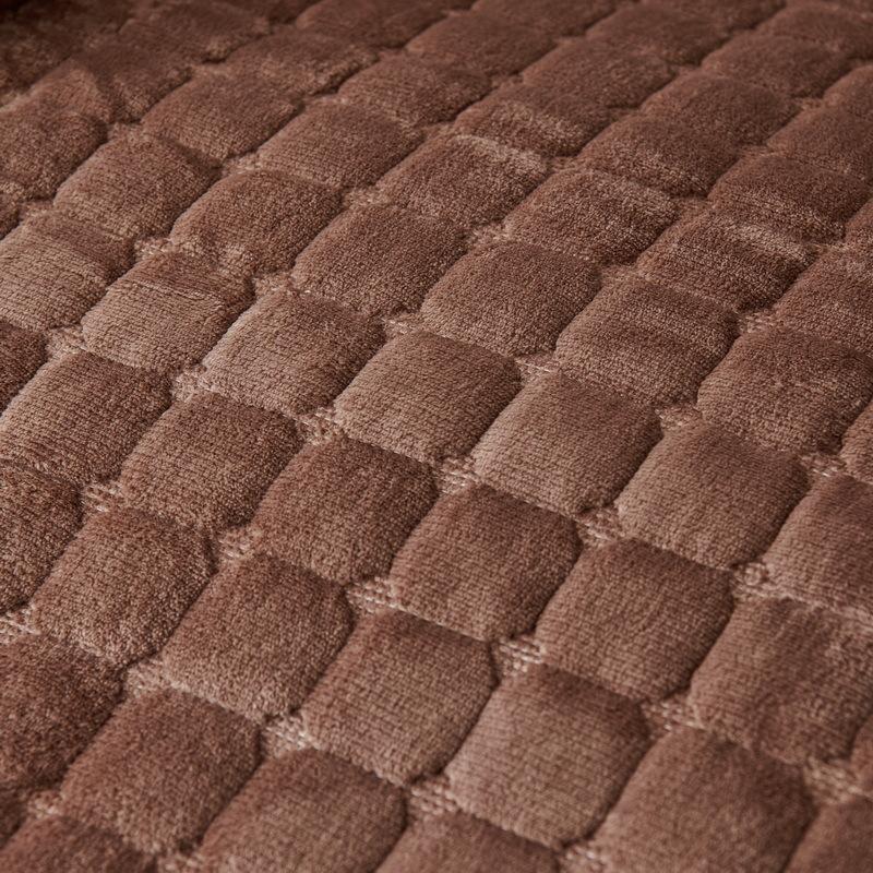 1 Seat Thick Flannel Recliner Sofa Cover Non-Slip Armchair Cover Plaid Soft Single Sofa Case Chair Slipcover for Living Room