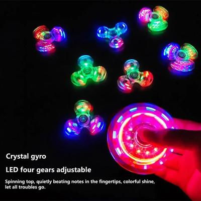 Svítící LED Světlo Fidget Spinner Ruční Vrcholné Točítka Svítí ve Tmě Světlo EDC Figet Spiner Prstové Hračky pro Uvolnění Stresu
