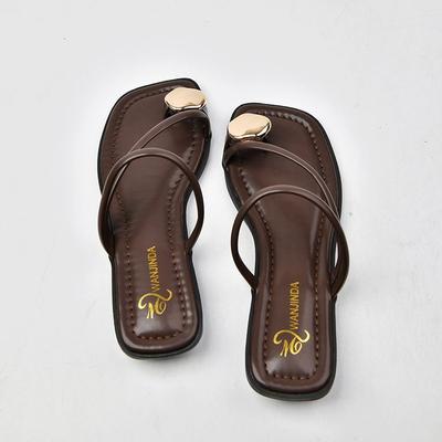 Fashion Stylish Women's Cross Strap Slide Sandals Comfortable Lightweight Toe Loop Beach Shoes with Casual Solid Color Design for Summer