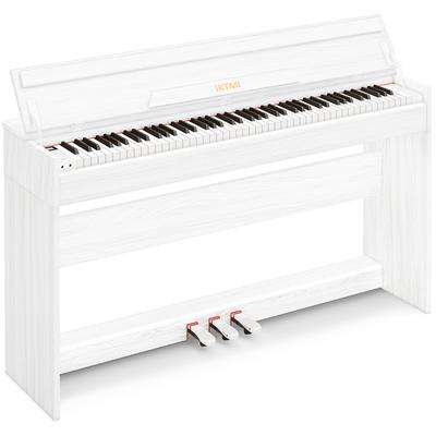 IKTMI Pian digital din lemn 88 de taste Pian cu 88 de taste Pian vertical Corp pian electronic Suport integrat Pian digital cu pedală Cutie MIDI