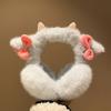 Soft Plush Winter Ear Warmer cartoon Cute Ear Cover Windproof Little Lamb Horns Earmuffs  Cycling
