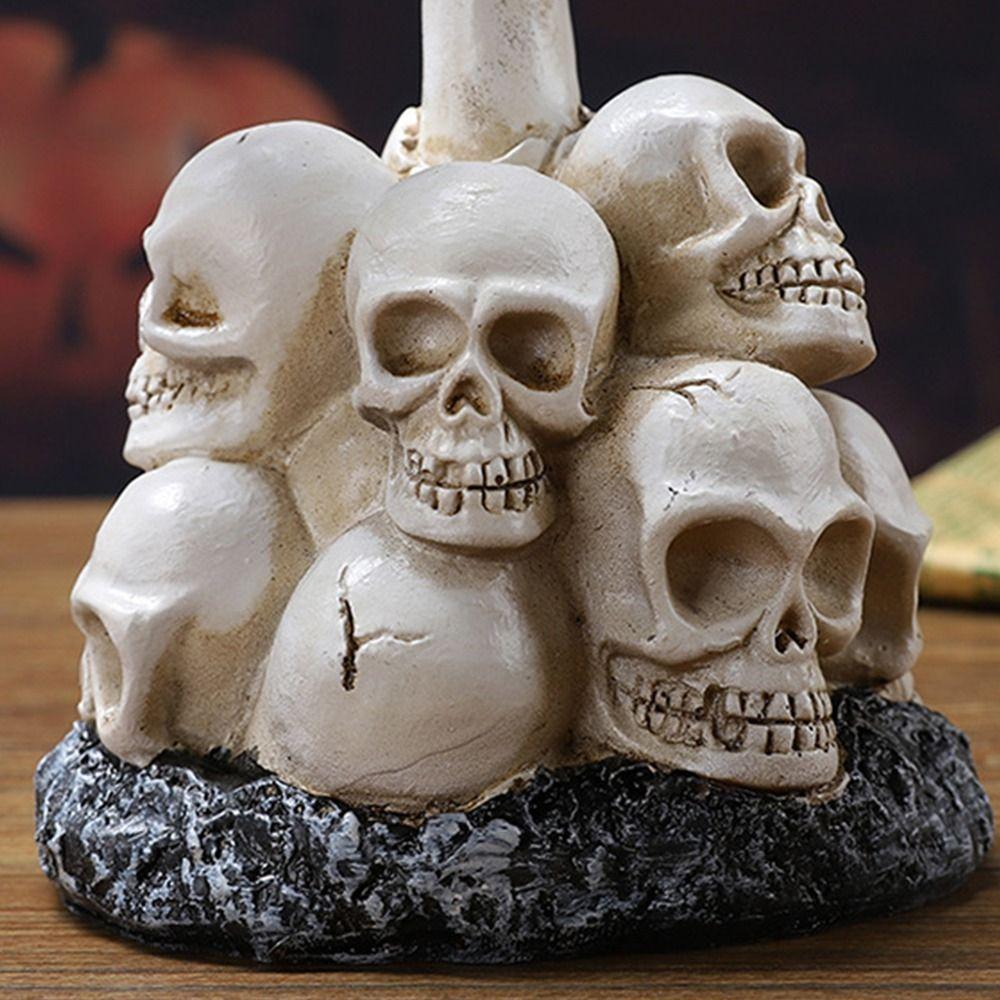 Creative Halloween Skeleton Night Light Funny Garden Statue Lamp Skull Sculptures  Outdoor