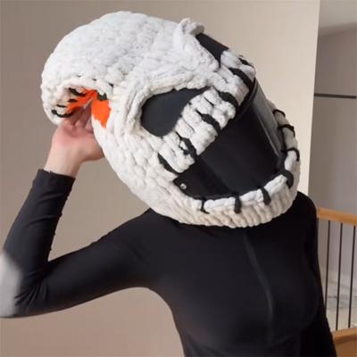 New Style Purely Handmade Knitted Housewife's Beanie Hat for Autumn and Winter Warmth Funny Curly Hair Hat