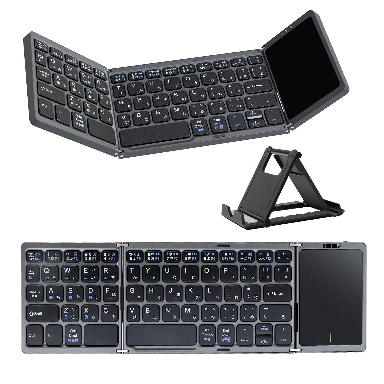 

Ewin New Bluetooth Keyboard, Foldable, Wireless, with Touchpad, Japanese Layout, Kana Input, 3-Device Registration, One-Touch Switching, Compatible