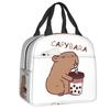 Custom Chilling Capybara Insulated Lunch Bag for Women Portable Cooler Thermal Lunch Box Kids School Children