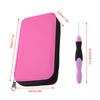 9, Rechargeable LED Light Up Crochet Hooks Set with Pink Case, Interchangeable Heads, Lithium Battery, for Crocheters