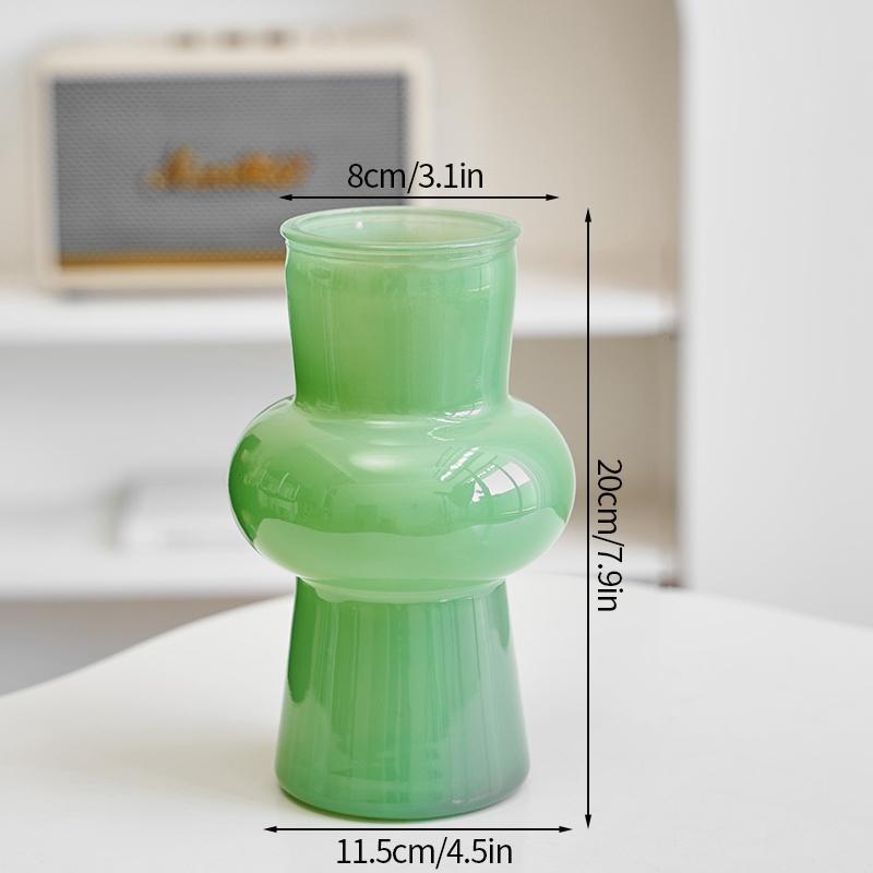 Creamy Color Glass Vase Hydroponic Flower Vase Transparent Plant Pots Dinning Living Room Decorative Vases Home Office Decor