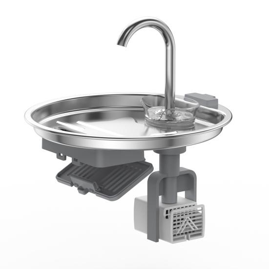 Dog Water Fountain 2.2L Stainless Steel Quiet Pet Fountain with Quadruple Filtration System Purification Fountain with Visual Water Level for