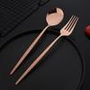 24Pcs Black Western Dinnerware Set Stainless Steel Cutlery Set Fork Steak Knife Spoon Tableware Set Flatware Silverware Set