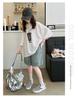 Girls' Summer Short Sleeved T-shirt Set 2026 New Korean Version Stylish Little Girls' Summer Denim Shorts Two-piece Set