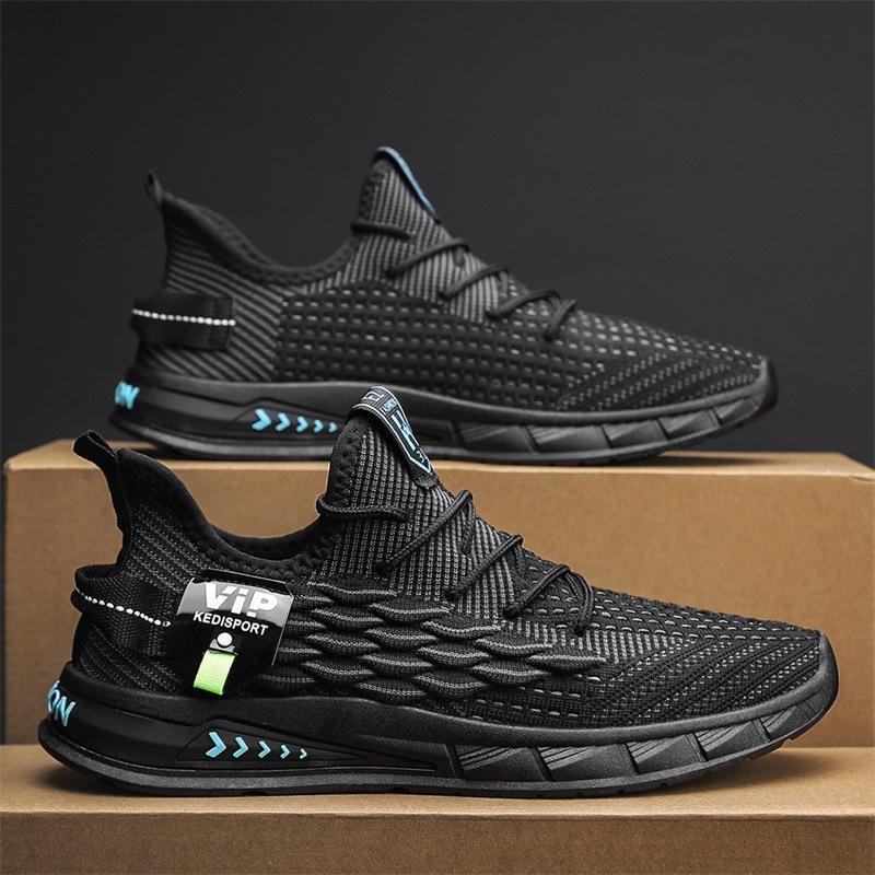 2025 men's shoes autumn breathable thin deodorant mesh fly-woven mesh shoes men's casual sports running trendy shoes