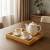 Stylish Design Bamboo Tray with Handle Dessert Tray Multi-Purpose Food Tray  Food Presentation