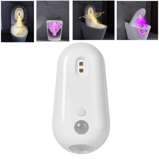 Toilet Light with Intelligent Sensing UV Sterilization Rechargeable USB-C Night Light Peel And Stick Soft Nightlight for Bathroom Toilet