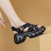 Fashion Roman Sandals Women‘s 2024 Summer New Ultra-light Thick Sole Woven Fashion Hollow Increase Comfortable Casual Pig Shoes Women's