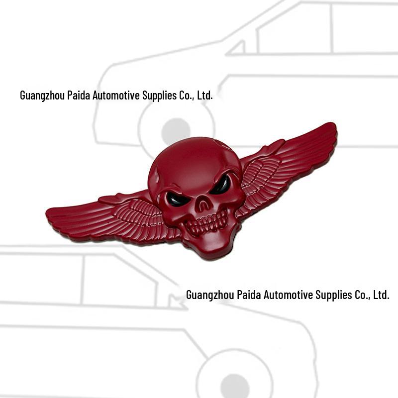 Oni Head Wings Skull Car Tail & Side Decal - Angel Wings Body Sticker