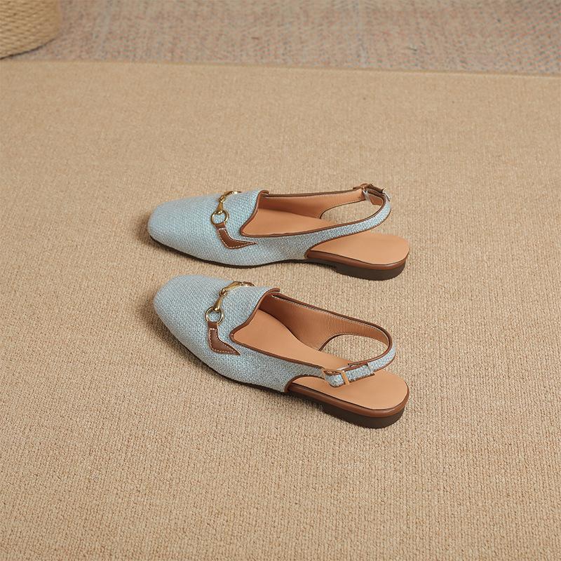 

Модные Новые Женские Сандалии на Платформе Противоскользящие Закрытый Носок Металлические Туфли Женские Плоские Уличные С Круглым Носком Сандалии на Танкетке Женские Сандалии Женские 36 синий