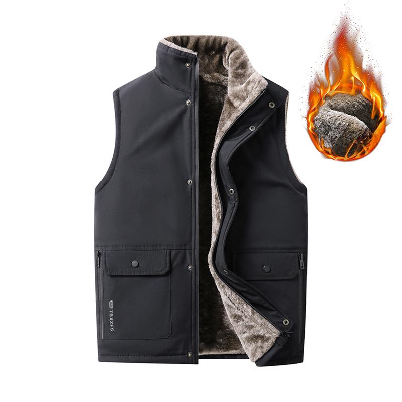 

Утепленный жилет из заряженного хлопка, уличный, ветрозащитный, водонепроницаемый и теплый, многокарманный, с зажимом для лошади, мужской жилет, куртка с плюшевой подкладкой 7XL чёрный