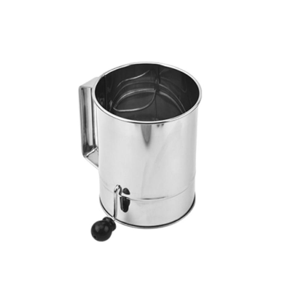 Stainless Steel Flour Sifter Hand Crank Powder Sugar Shake Powder Sugar Sifter  Baking