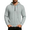 Men's Knit Half Zipper Hoodie Casual Long Sleeve Drawstring Pullover Sweater Solid Color Knitted Hooded Tops for Men Daily Streetwear Sweatshirt