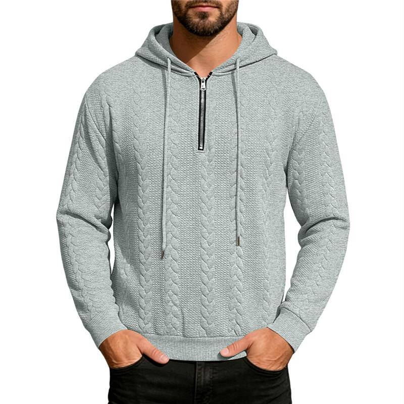 

Men s Knit Half Zipper Hoodie Casual Long Sleeve Drawstring Pullover Sweater Solid Color Knitted Hooded Tops for Men Daily Streetwear Sweatshirt XL