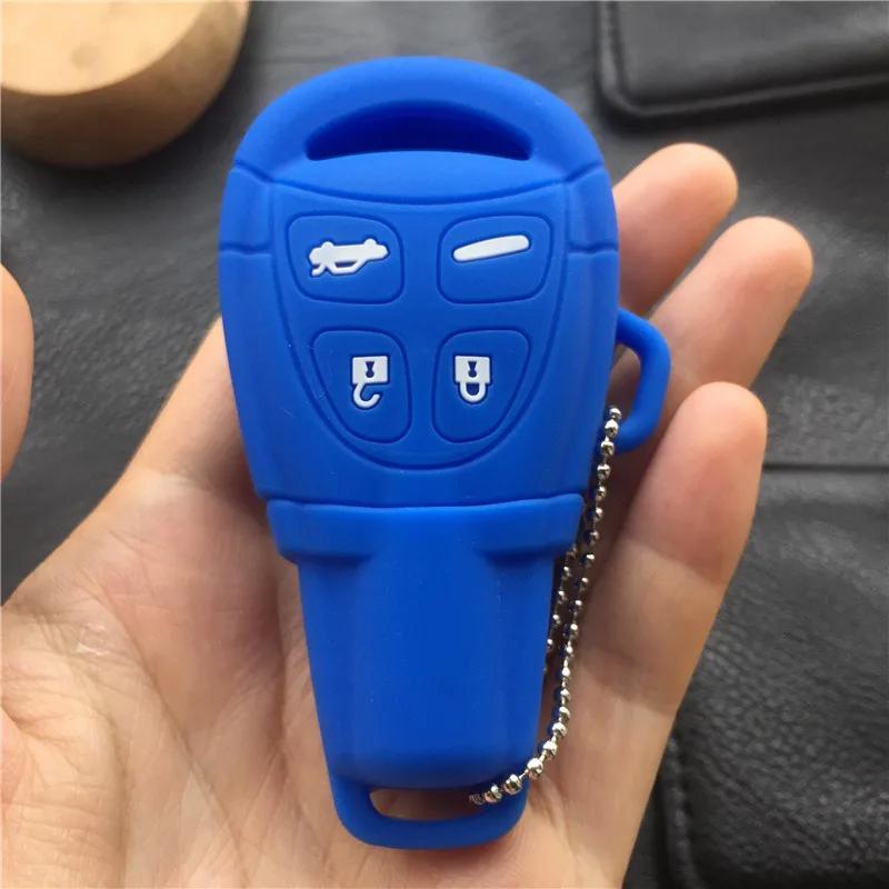New 4 Buttons silicone rubber car key case shell cover For SAAB 9-3 9-5 93 95 Blank Remote Car Key Shell Fob Case Cover