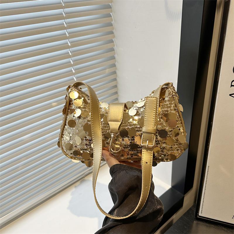 

Fashion trend casual armpit bag texture simple personality shoulder bag autumn new women s bag золотой