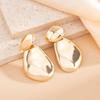 IngeSight.Z Creative Geometric Round Smooth Drop Earrings Women Vintage Gold Color Irregular Metal Earrings Jewelry Party Gifts