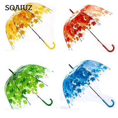 Arched Long Handle Transparent Umbrella Female Net Red Transparent Umbrella Straight Umbrella