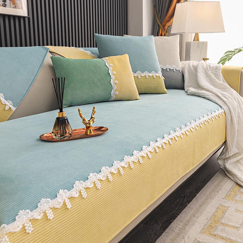 Corduroy Sofa Cover Four Seasons Universal Living Room Non-Slip Sofa Cushion Cover Velvet Full Cover Furniture Protection Cover