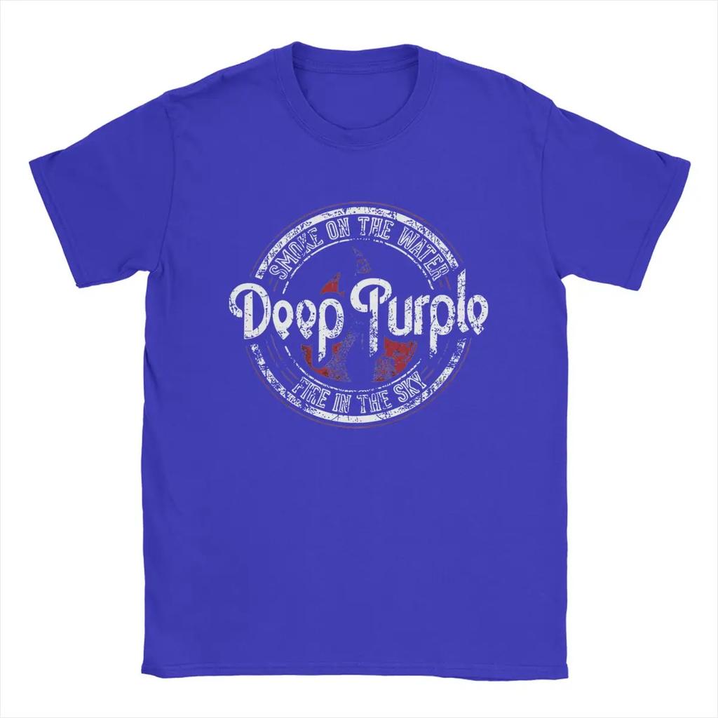 Deep Purple T-Shirt Men Novelty 100% Cotton Tee Shirt Round Collar Short Sleeve T Shirt Gift Idea Clothing