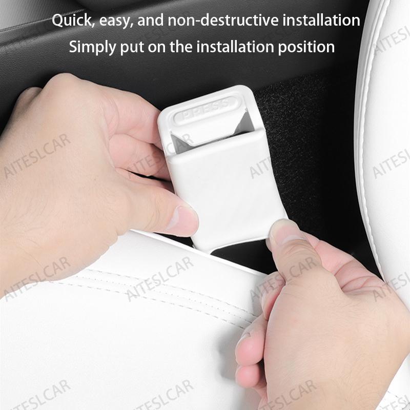 For Tesla Model Y Juniper 2020-2025 Front Seat Belt Silicone Protector Full Cover For Model 3 Seat Seatbelt Buckle Base Covers