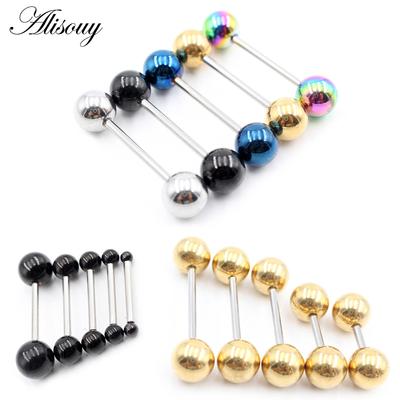 Alisouy 1PC Piercing alla lingua in acciaio inossidabile con barretta, filo unisex, anelli per labbra, trago, elica, orecchini, gioielli per il corpo