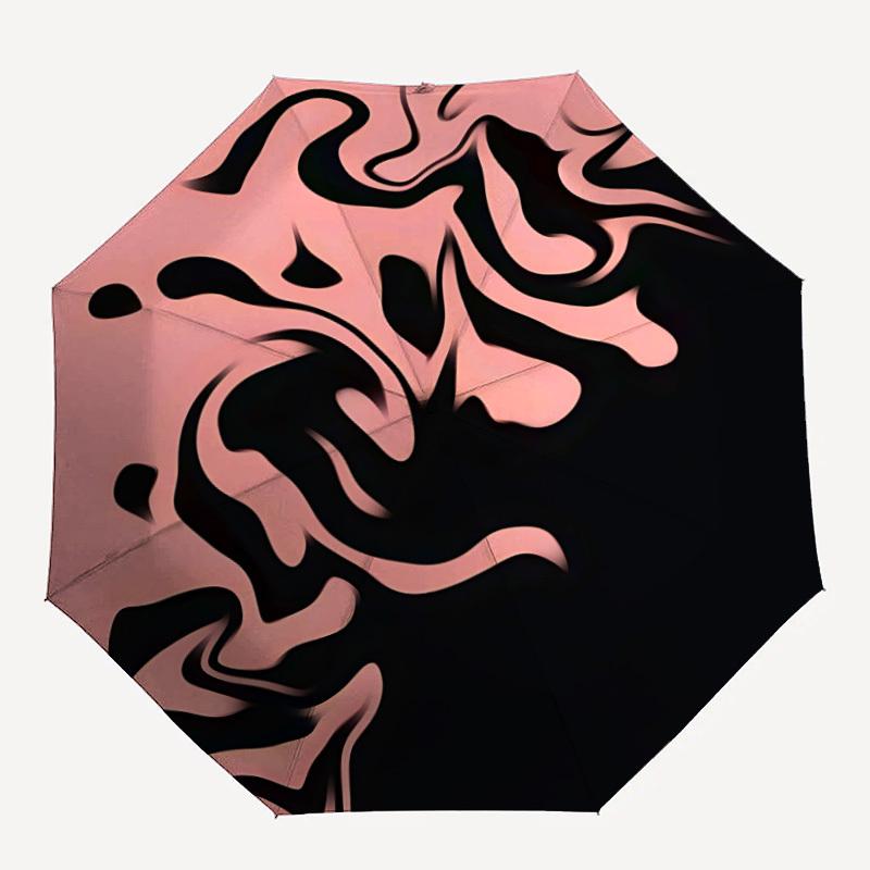 

1pc Abstract Expressionism Automatic Open/Close Umbrella Compact Folding Umbrella, All-Season Portable Umbrella for Women/Men